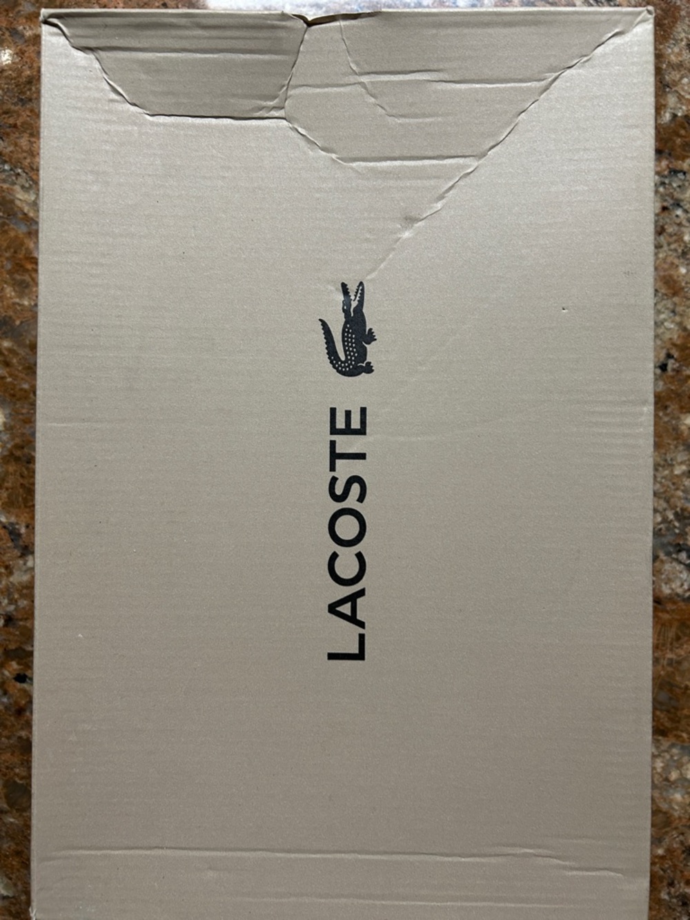 Lacoste Beige Shoe Box with Black Logo